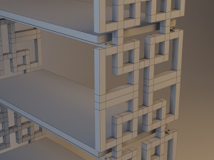 wood metal shelving-cupboard 3D-Modell