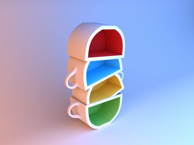 cupboard-cups 3D 模型 .c4d .max .obj .3ds .fbx .stl .blend 