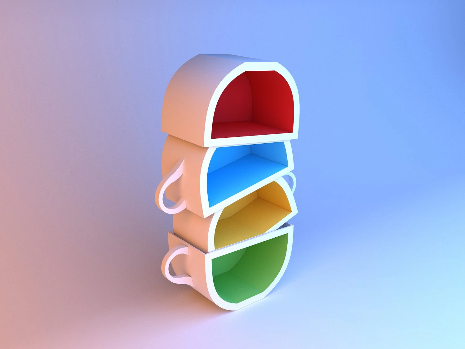cupboard-cups 3D Model .c4d .max .obj .3ds .fbx .stl .blend 