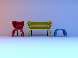 parametric set furniture 3D Model