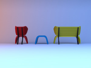 parametric set furniture 3D Model