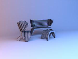 parametric set furniture 3D Model