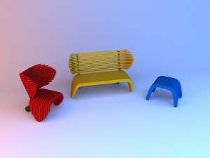 parametric set furniture 3D Model