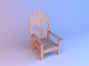 skull wood chair Modelo 3D