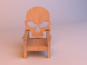 skull wood chair 3D मॉडल