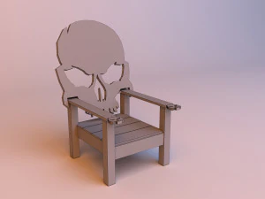 skull wood chair 3D Model