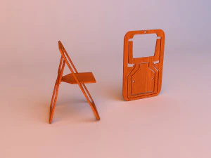 flat folding chair loft retro 3D Model