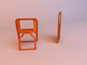 flat folding chair loft retro 3D-Modell