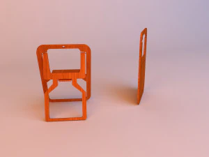 flat folding chair loft retro 3D Model