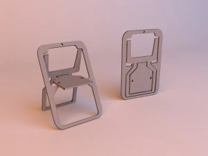 flat folding chair loft retro 3D Model