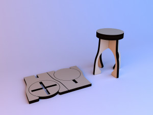 3d puzzle chair wood 3D Модель