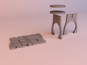 3d puzzle chair wood 3D Model