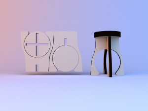 3d puzzle chair wood 3D Model