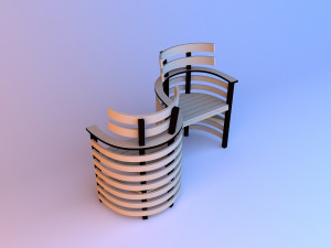 garden wood chair Modèle 3D