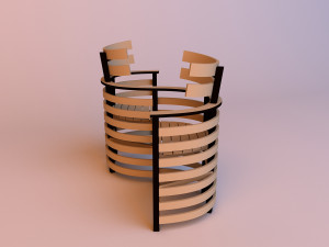 garden wood chair 3D Model