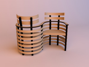 garden wood chair 3D Model