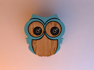 kid baby owl wood chair 3D Model