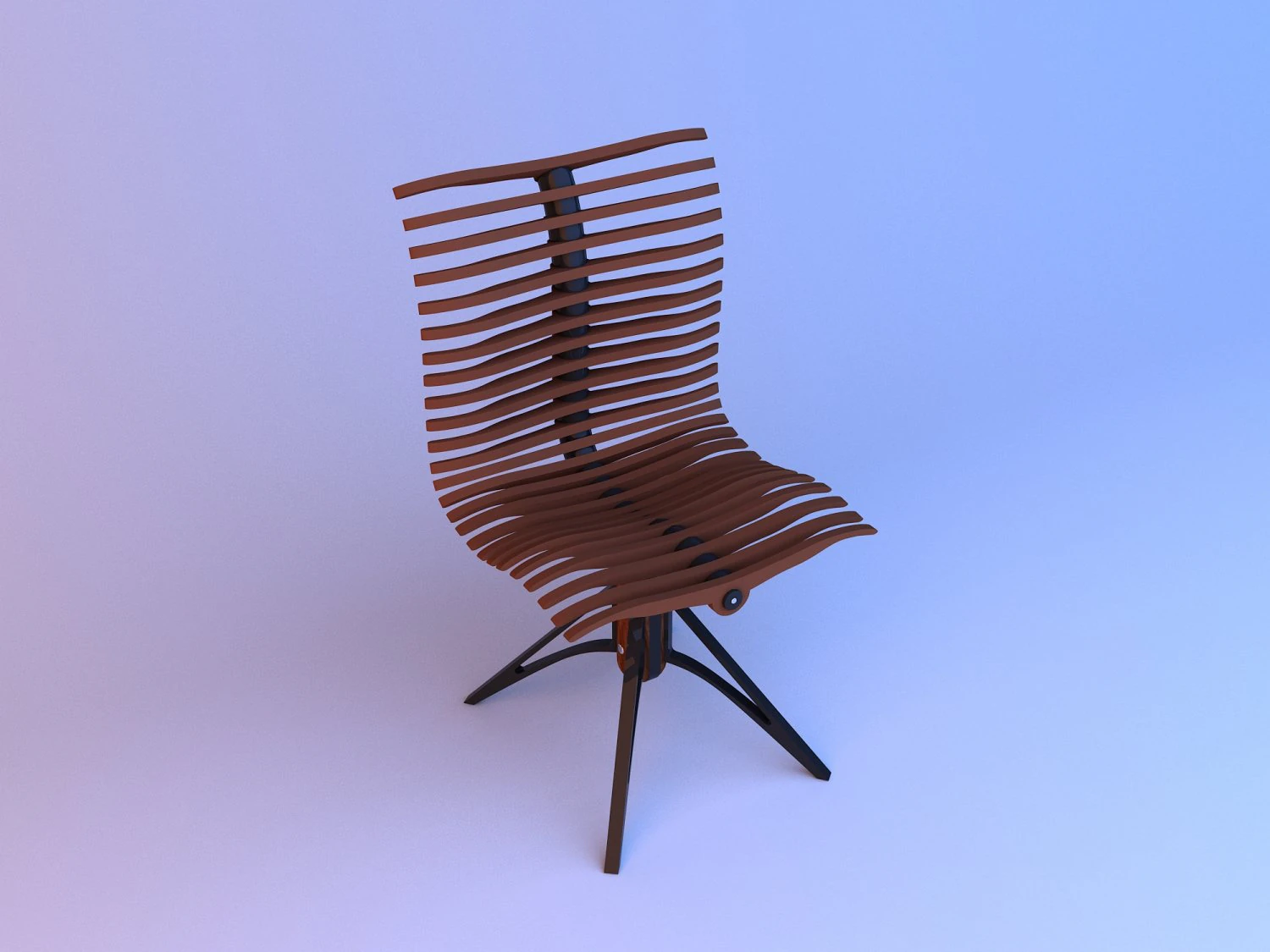 parametric ergonomic spine chair 3D Model .c4d .max .obj .3ds .fbx .stl .blend 