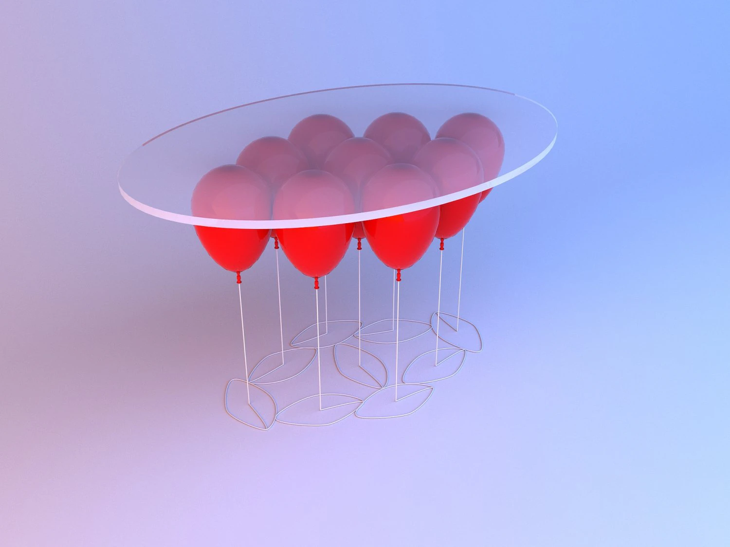 baloon glass table 3D Model .c4d .max .obj .3ds .fbx .stl .blend 