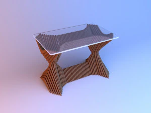 mesa de madeira paramétrica Modelo 3D