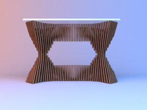 parametric wood table Modelo 3D