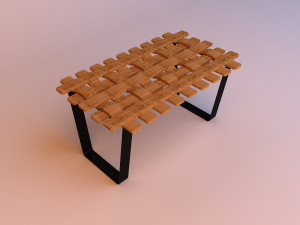 wicker wood table 3D Model