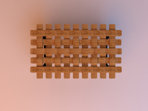 wicker wood table 3D Model