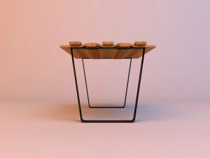 wicker wood table 3D Model