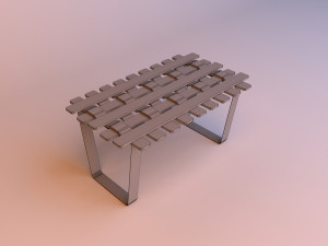 wicker wood table 3D Model