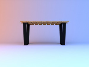 wicker wood table 3D Model
