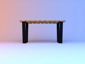 wicker wood table 3D Model