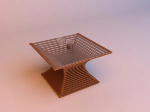 mesa de caf&eacute; param&eacute;trica de madeira Modelo 3D