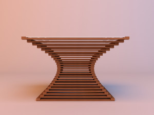 parametric coffee wood table Model 3D