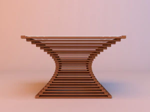 mesa de caf&eacute; param&eacute;trica de madeira Modelo 3D