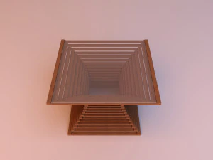 mesa de caf&eacute; param&eacute;trica de madeira Modelo 3D