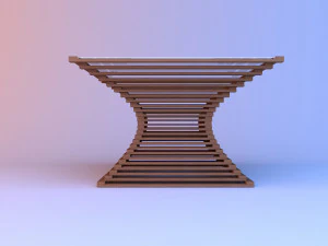 mesa de caf&eacute; param&eacute;trica de madeira Modelo 3D