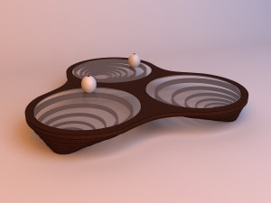 round wood parametric table Modello 3D
