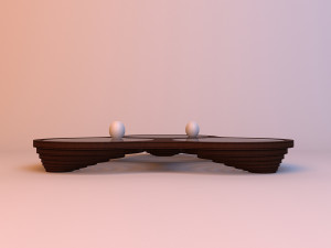round wood parametric table Modello 3D