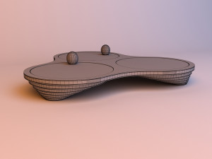 round wood parametric table Modello 3D