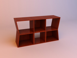 wood loft table and two chairs 3D Model