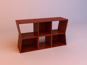wood loft table and two chairs 3D Model