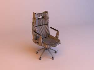 parametric wooden chair on the cross 3D Model