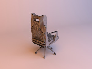parametric wooden chair on the cross 3D Model