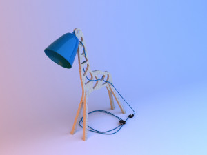 wood parametric giraffe lamp 3D 모델