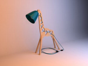 wood parametric giraffe lamp 3D Модель