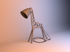wood parametric giraffe lamp 3D Модель