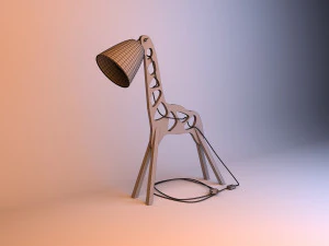 wood parametric giraffe lamp 3D Model