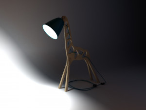 wood parametric giraffe lamp 3D Модель