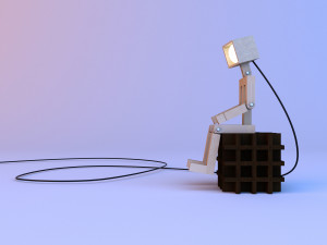 wood robot lamp Modelo 3D