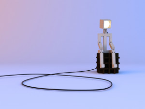 wood robot lamp Modelo 3D